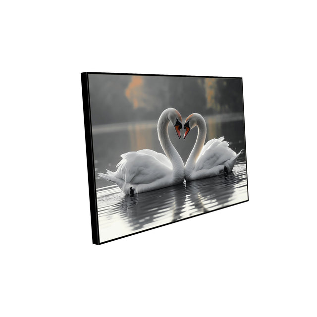 Eternal Bond: Swan Serenade - Canvas Wall Art 