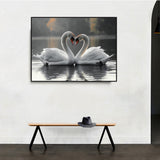 Eternal Bond: Swan Serenade - Canvas Wall Art 