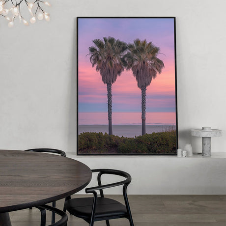 "Twin Palms at Sunset"- Canvas Wall Art