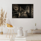 Vintage Whiskey Barrel Room Canvas Wall Art