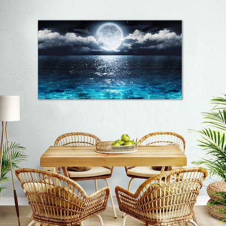 Moonlit Ocean Canvas Wall Art