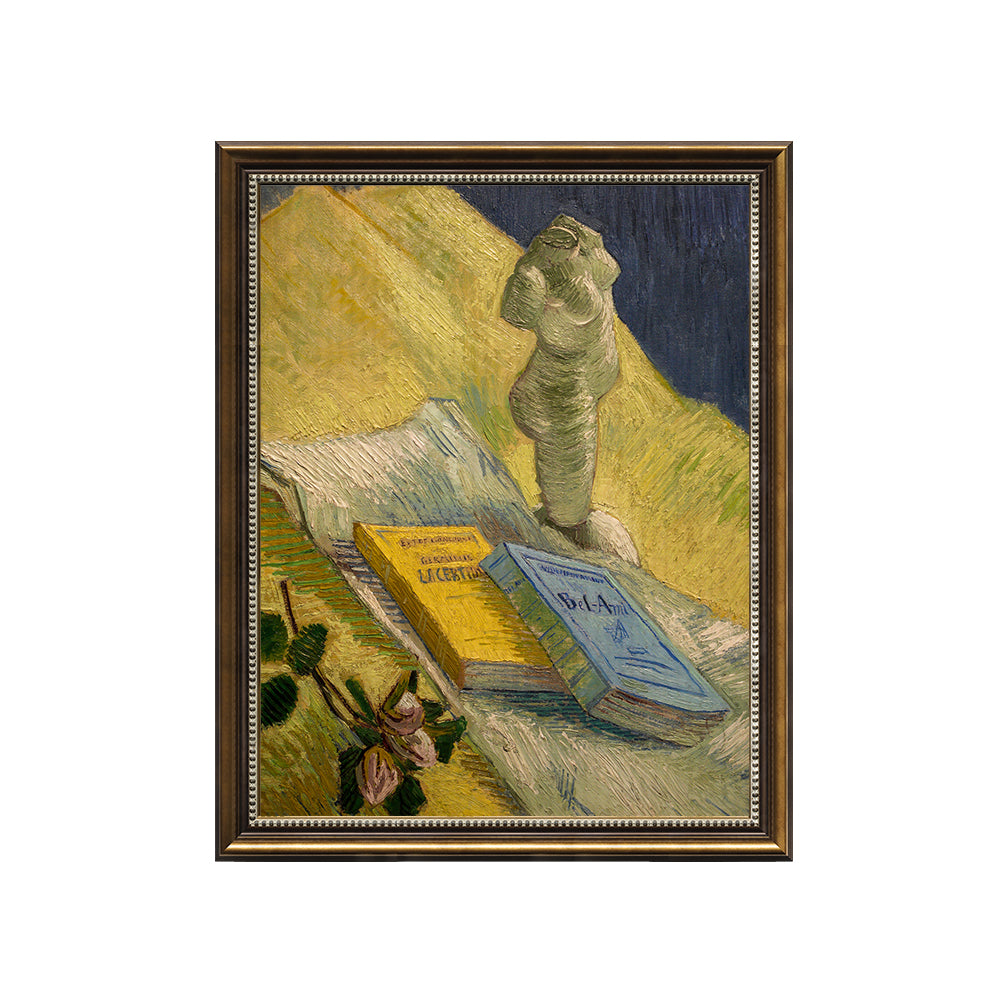 Vincent Van Gogh’s Still Life With Books And Statuette - A Tribute To Art And Literature Canvas Wall Art