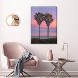 "Twin Palms at Sunset"- Canvas Wall Art