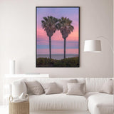 "Twin Palms at Sunset"- Canvas Wall Art