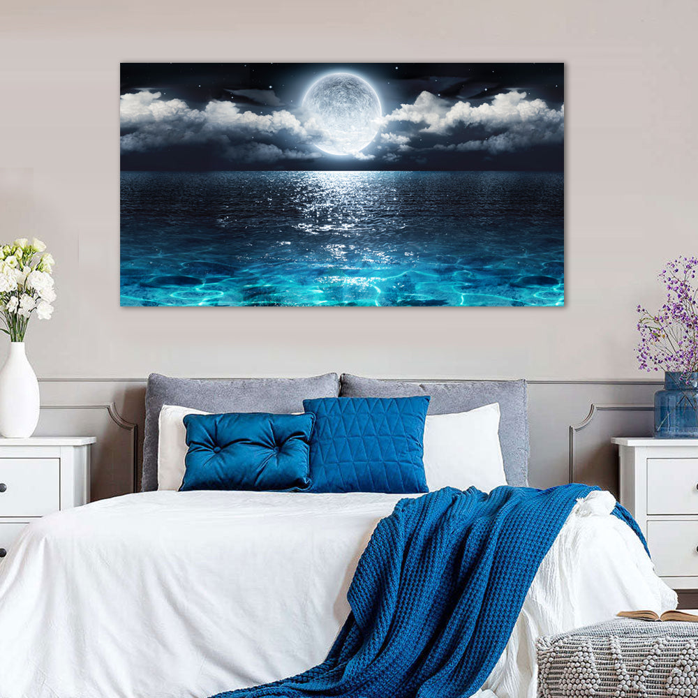 Moonlit Ocean Canvas Wall Art