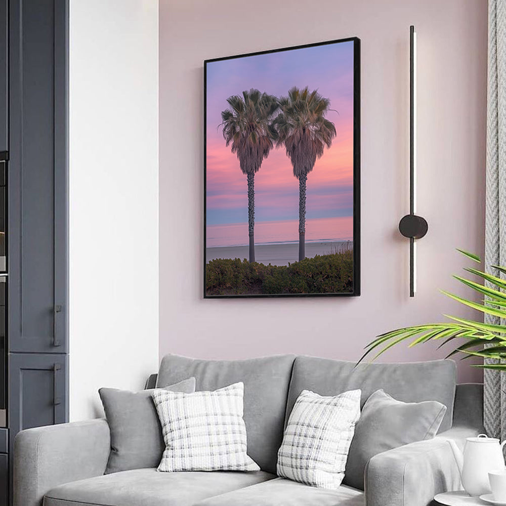 "Twin Palms at Sunset"- Canvas Wall Art