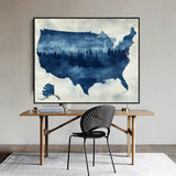 "USA Forest Silhouette" Canvas Wall Art