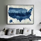 "USA Forest Silhouette" Canvas Wall Art