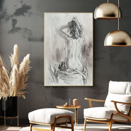 Sketch of Elegance: Minimalist Nude Canvas Wall Art