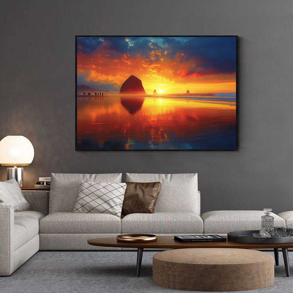 Stunning Sunset at the Beach Canvas Wall Art