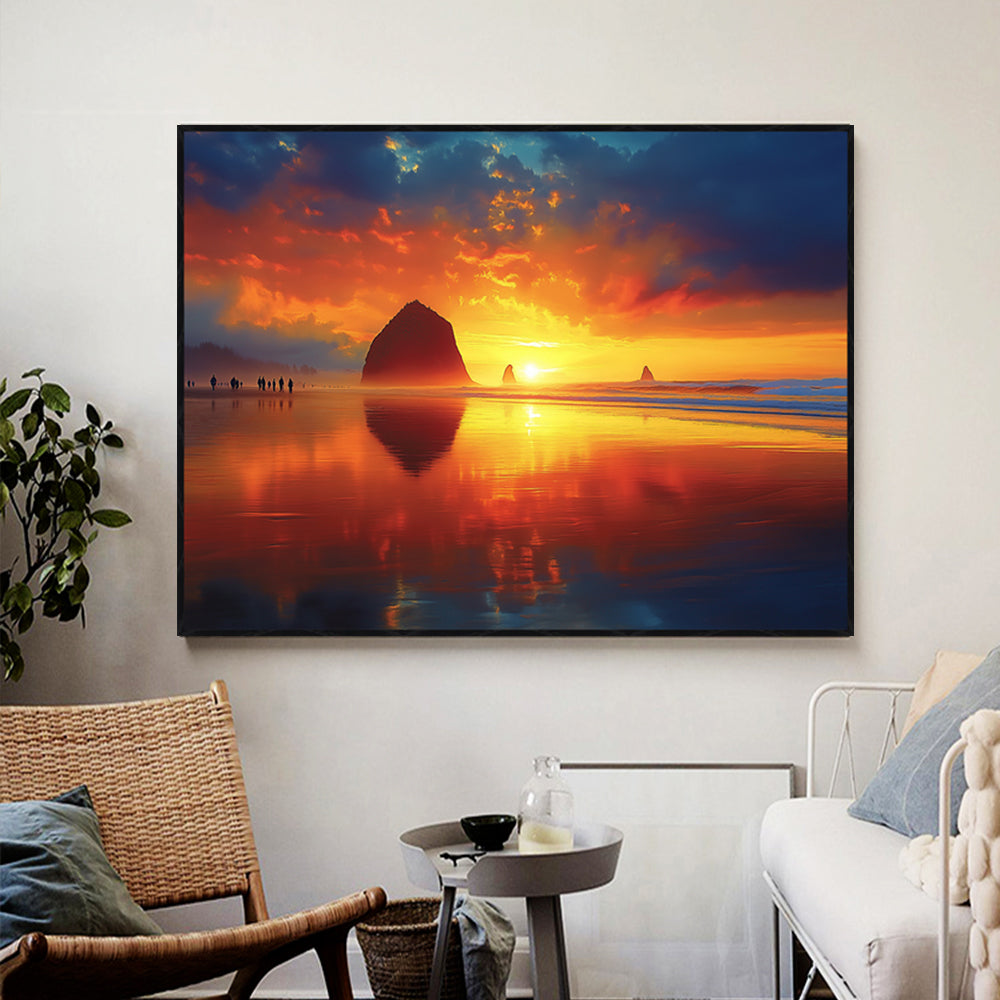 Stunning Sunset at the Beach Canvas Wall Art