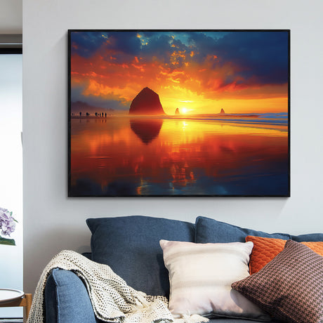 Stunning Sunset at the Beach Canvas Wall Art