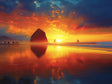 Stunning Sunset at the Beach Canvas Wall Art