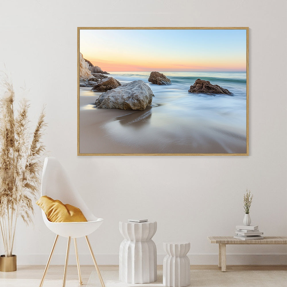 "Tranquil Sunset Beach"– Capturing Serenity By The Sea- Canvas Wall Art