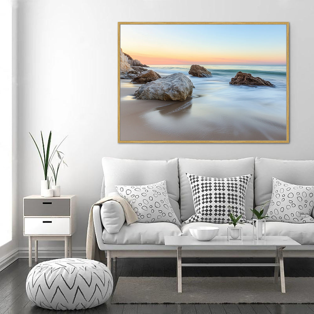 "Tranquil Sunset Beach"– Capturing Serenity By The Sea- Canvas Wall Art