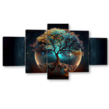 Enchanted Cosmic Tree Canvas Wall Art