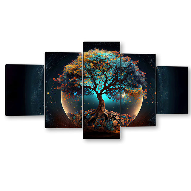 Enchanted Cosmic Tree Canvas Wall Art