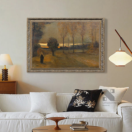 Evening Glow: Tranquility In The Countryside Canvas Wall Art