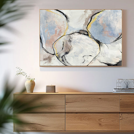 Abstract Golden Trace Canvas Wall Art