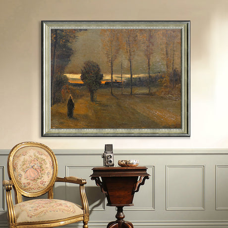 Evening Glow: Tranquility In The Countryside Canvas Wall Art