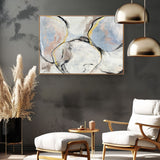 Abstract Golden Trace Canvas Wall Art