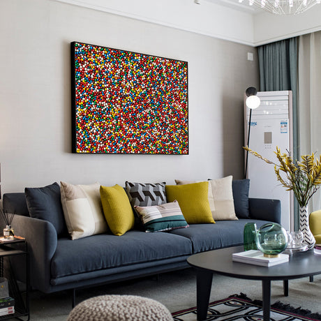 Colorful Abstract Dotted Canvas Wall Art