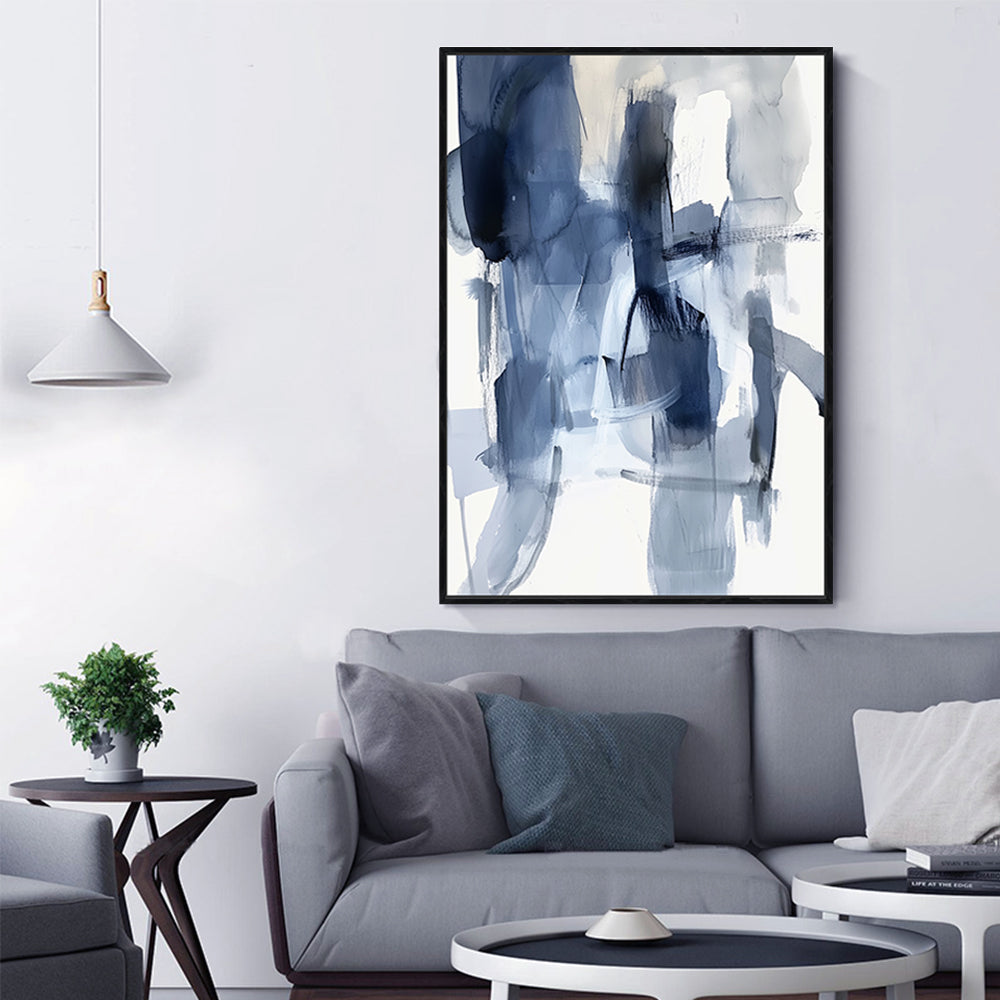 Serene Blue Canvas Wall Art - Modern Minimalist Design