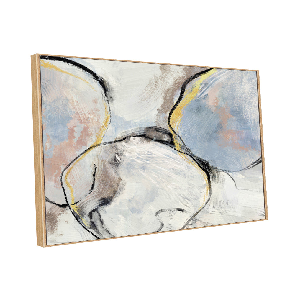 Abstract Golden Trace Canvas Wall Art