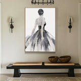 Elegant Silhouette: Ballerina in Motion Canvas Wall Art