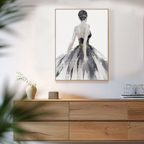 Elegant Silhouette: Ballerina in Motion Canvas Wall Art