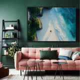 "Romantic Stroll on the Shore"-Canvas Wall Art