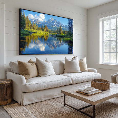 Peaceful Mountain Reflection in a Serene Lake Canvas Wall Art