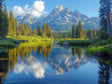 Peaceful Mountain Reflection in a Serene Lake Canvas Wall Art