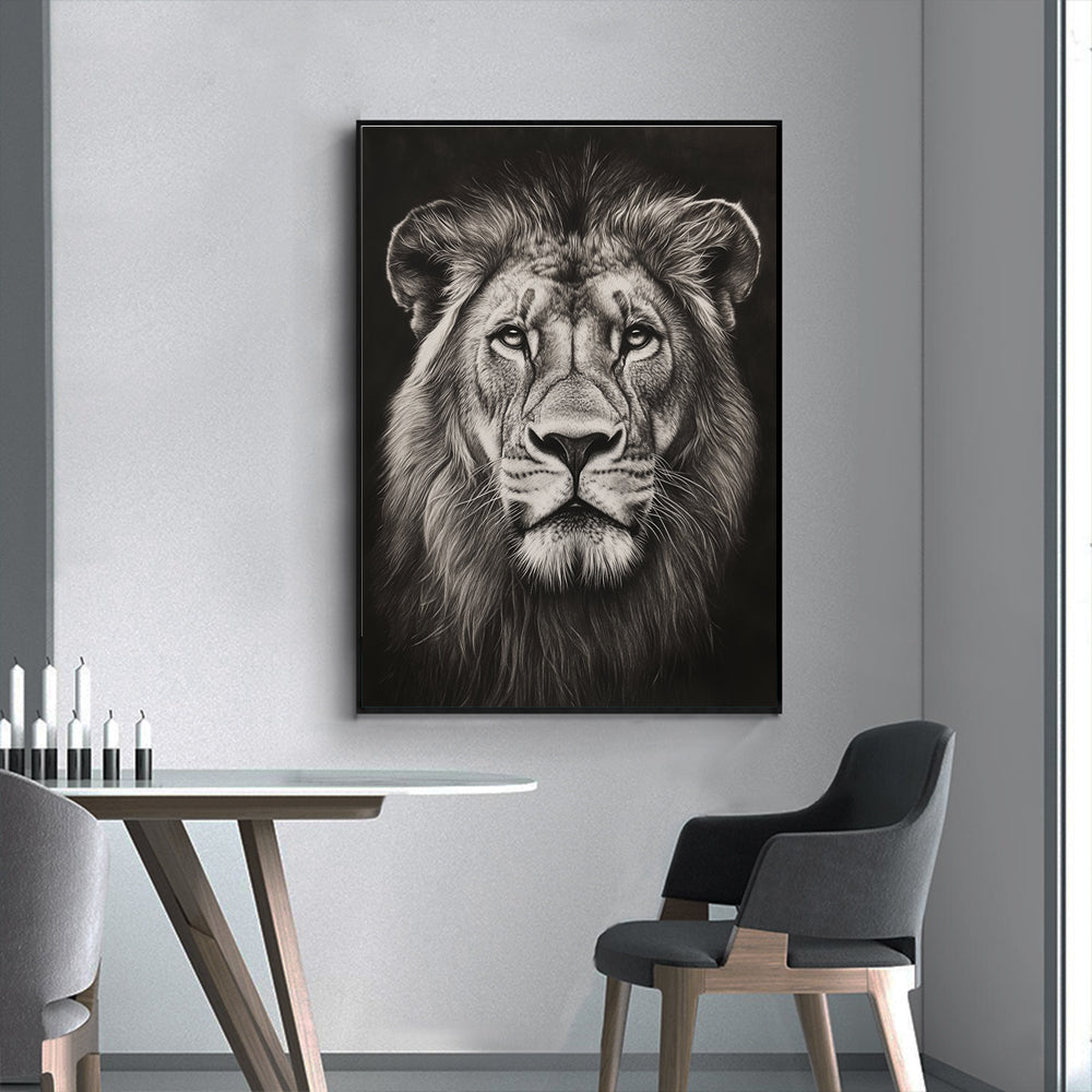 "Majestic Lion Portrait"  – A Symbol Of Strength And Elegance -Canvas Wall Art