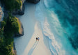 "Romantic Stroll on the Shore"-Canvas Wall Art