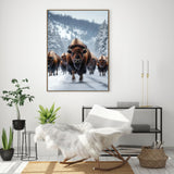 Majestic Winter Bison Canvas Wall Art