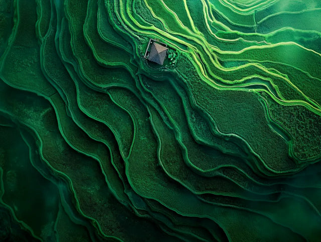 "Verdant Layers" Canvas Wall Art – Nature's Green Symphony