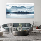 Tranquil Mountain Lake Canvas Wall Art