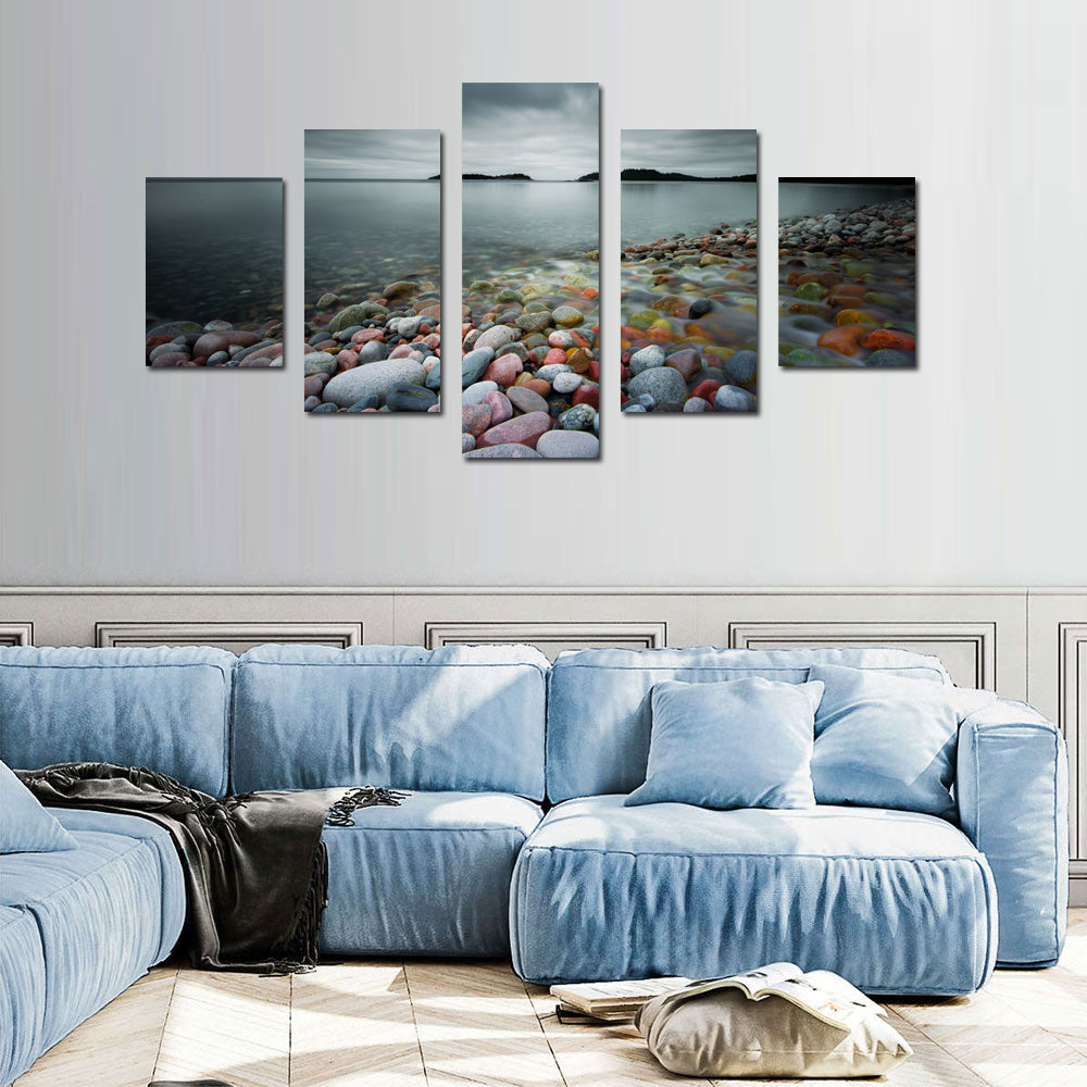 Serene Rocky Shoreline Canvas Wall Art