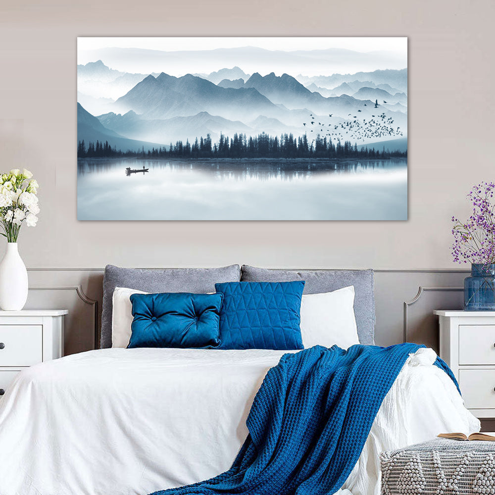 Tranquil Mountain Lake Canvas Wall Art