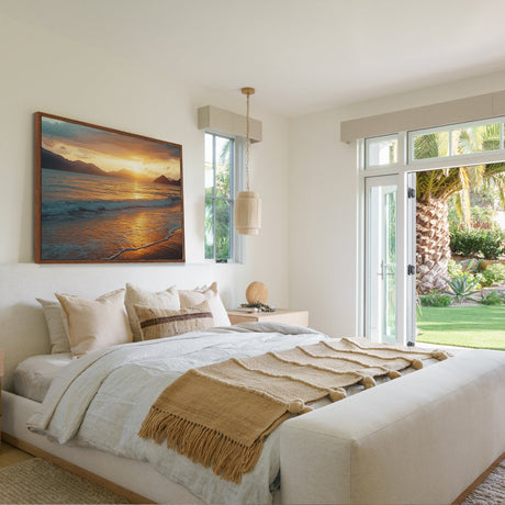 Tranquil Sunset Over Serene Beach-Canvas Wall Art