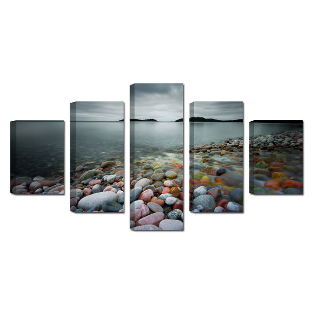 Serene Rocky Shoreline Canvas Wall Art