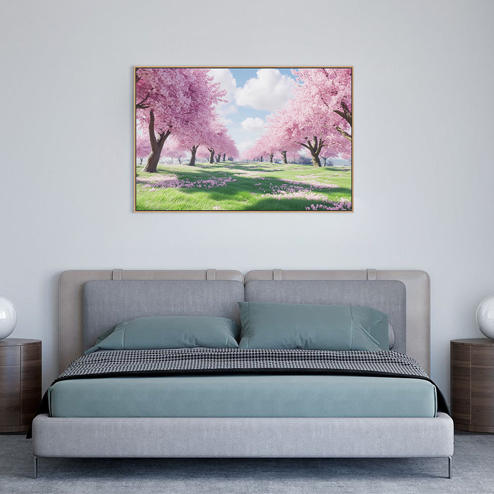 Blossoming Cherry Trees Canvas Wall Art