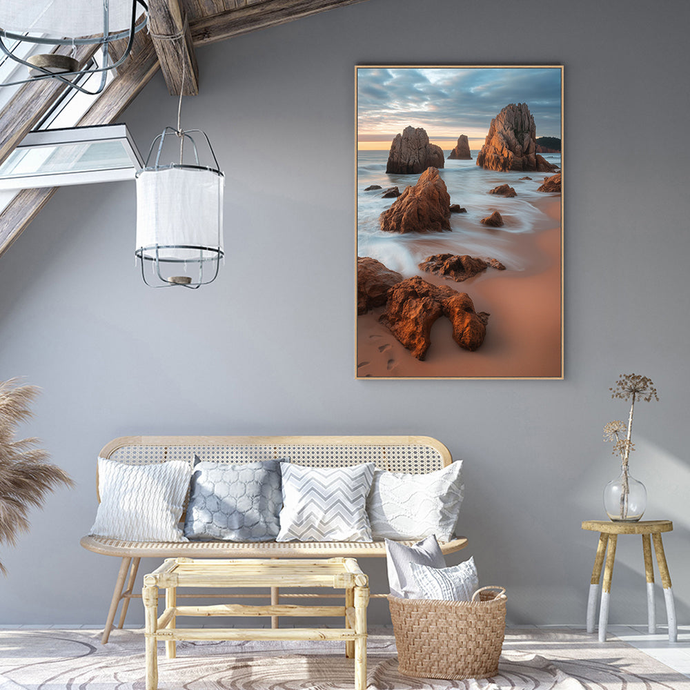 Sunset Coastal Rockscape Canvas Wall Art