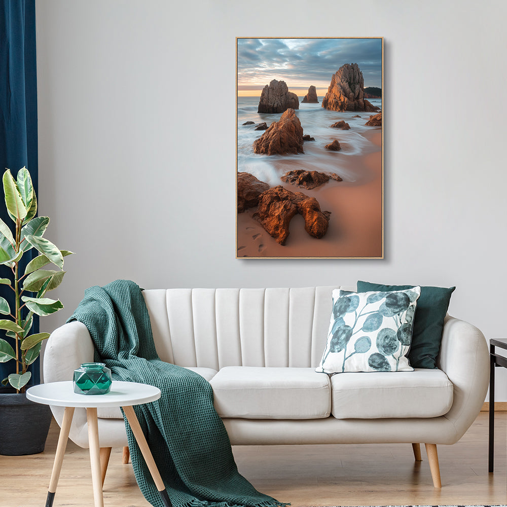 Sunset Coastal Rockscape Canvas Wall Art