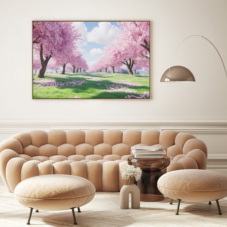 Blossoming Cherry Trees Canvas Wall Art