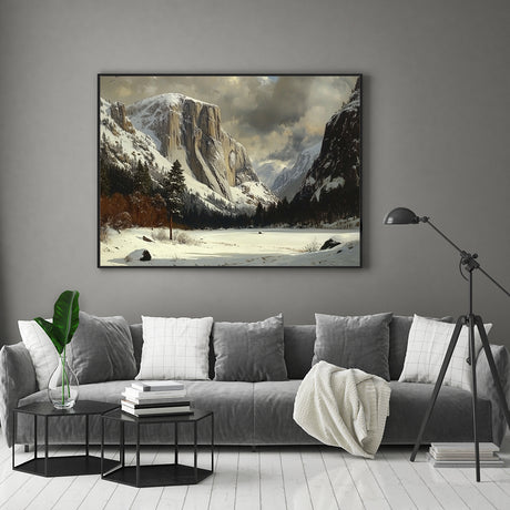 "Snowy Mountain Majesty"  – A Winter Wonderland - Canvas Wall Art