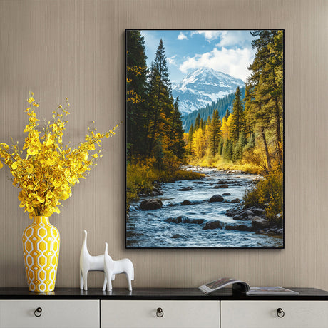 "Mountain Stream Serenity" – Nature's Tranquil Escape-Canvas Wall Art