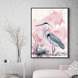 Elegant Heron Canvas Wall Art