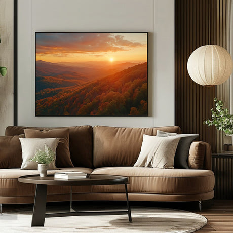 "Golden Mountain Sunset" – Capturing Nature's Serenity -  Canvas Wall Art